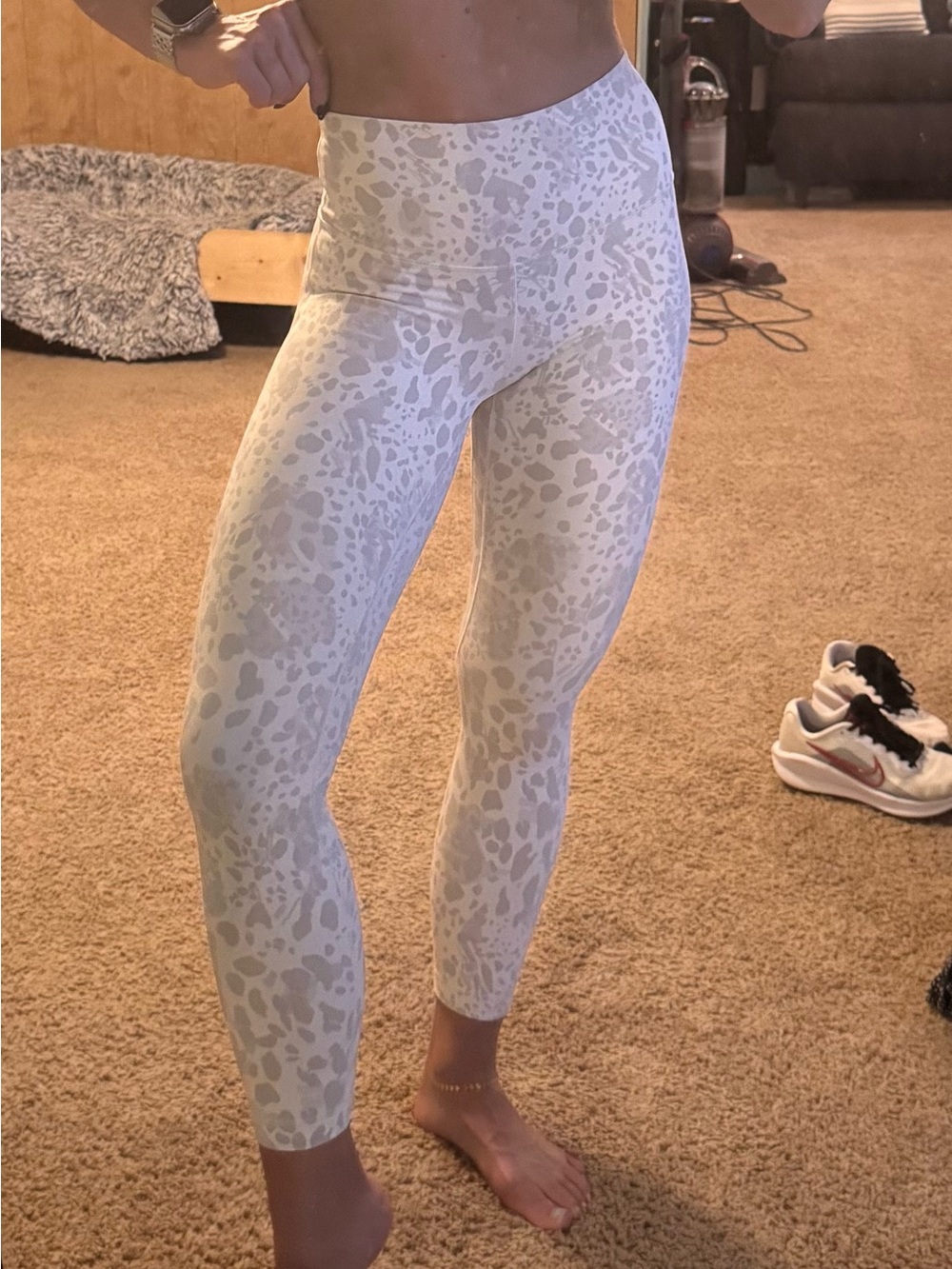 lululemon athletica White & Light Gray Animal Print Leggings